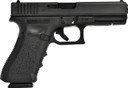 Glock G37AUT G37 Gen3 45 GAP Caliber with 4.49 in Barrel, 10+1 Capacity, Overall Black Finish, Picatinny Rail Frame, Serrated Steel Slide & Finger Grooved Rough Texture Polymer Grip