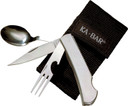 Ka-Bar 1301 HOBO 3-in-1 Utensil Kit SS 3 in ClipPoint/Spoon/Fork w/Nylon Sheath