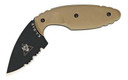 KABAR Original TDI, Fixed Blade Knife, 2.31 in Blade, Hard Plastic Sheath, AUS 8A/Black Steel, Coyote BrownZytel Handle, 50/50: Plain/Serrated Edge 1477CB
