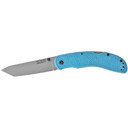 KABAR USSF Corser Folder, Folding Knife, 3.5 in Blade Length, 7.875 in Overall Length, AUS 8A Steel, Powder Coat Finish, Gray, Blue GFN-PA66 Plastic Handle, Plain Edge, Tanto Blade Shape 5698SF