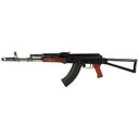 Kalashnikov USA KR-103SFSRW-TRI, Semi-auto Rifle, 7.62X39, 16.33 in Barrel, Cheese Grater Upper Handguard, Matte Finish, Black, Red Wood Furniture, Side Folding Triangle Stock, 30 Rounds, 1 Mag KR-103SFSRW-TRI