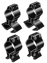 Kwik-Site KSNT22 See Thru Grooved Mounts For Non See-Thru Style Black Finish