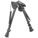 NCSTAR Bipod, Black, Spring Loaded Folding Action, Notched Legs, 3 Adapters Included (AR-15 GI Handguard, Universal Barrel Mount, Weaver/Picatinny Type Rail with Sling Stud), Fits Most Rifles, 7 in-11 in ABPGF2