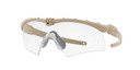 Oakley OO914627 Ballistic M Frame 3.0 Bone Hybrid 100% UV Rated, Anti-Fog Plutonite TR22,TR45 Clear Lens with Dessert Tan Frame for Adults