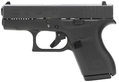 Glock UI4250201 G42 Gen3 Sub-Compact 380 ACP 6+1 3.25 in Black Polygonal, Rifled Barrel, Matte Black Serrated Slide, Black Polymer Frame, Black Textured Polymer Grip, USA Made, Pistol