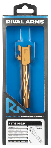 Rival Arms RA20S201C Precision V1 Drop-In Barrel 9mm Luger 3.10 in Bronze PVD Finish 416R Stainless Steel Material for S&W M&P (Except for M2.0)