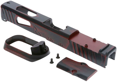 Rival Arms RA-RA14G106A Faction Series Slide A1 with Docter Cut Cerakote Ready Red 17-4 Stainless Steel for Glock 17 Gen4 (Slide & Mag Well Only)