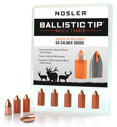 Nosler 50300 Ballistic Tip Muzzleloader 50Cal Spitzer Point 300gr 15rd/Box