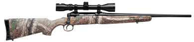 Savage Axis XP Youth Rifle 19974, 7mm-08 Remington, 20 in, Bolt Action, Mossy Oak Camo Stock, Matte Blk Finish, 4 Rds, DBM w/ Scope 3-9X40