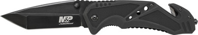 Schrade SWMP11B M&P Knife 3.79 in 7Cr17MoV Stainless Steel Tanto Aluminum Black