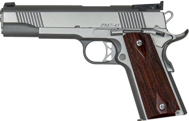 Dan Wesson 01900 Pointman Seven *CA Compliant 45 ACP 8+1 5 in Stainless Steel Barrel, Brushed Stainless Steel Serrated Slide, Frame w/Beavertail, Wood Grip, Pistol