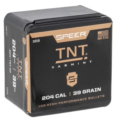 Speer Bullets TNT 204 Cal 0.2 39 gr Hollow Point (HP) 100 Per Box