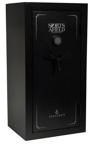 Sports Afield SECSAA5529INS Instinct Electronic Keypad/Key Entry Matte Black Textured Steel Holds 30 Long Guns 55. in H x 28.78 in W x 22.75 in D Fireproof- Yes