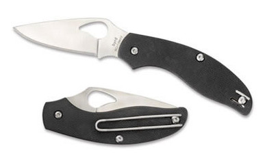 Spyderco Byrd Tern Slipit, 2.75 in Folding Knife, Plain Edge, Leaf-Shape, 8Cr13MoV/Satin, Black G10, Oval Thumb Hole/Pocket Clip BY23GP Spyderco Byrd Tern Slipit, 2.75 in Folding Knife, Plain Edge, Leaf-Shape, 8Cr13MoV/Satin, Black G10, Oval Thumb Hole/Pocket Clip BY23GP