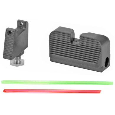 Taran Tactical Innovation Ultimate Fiber Optic Sight Set GSSF-003, Fits Glock MOS Co-Witness Height, Black Finish GSSF-003