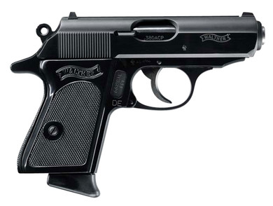 Walther Arms 4796002 PPK 380 ACP 6+1 3.30 in Black Steel Barrel, Black Serrated Zinc Alloy Slide, Black Aluminum Frame w/Beavertail, Black Polymer Grip, Manual Thumb Safety, Pistol