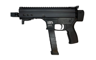 UTAS UT9M, Semi-automatic Pistol, 9MM, 6 in Barrel, Threaded, Muzzle Brake, Matte Finish, Black, Polymer Grip, Manual Safety, 33 Rounds, 1 Magazine, BLEM (Damaged Case) UT9M-BK6