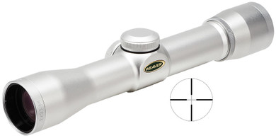 Weaver Handgun Scope 849424, 2x, 28mm Obj, 1 in Tube Dia, Silver, Dual-X Reticle