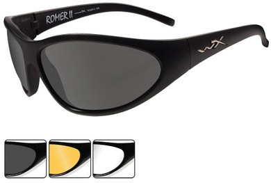 Wiley X 1006 Romer II Eye Glasses, Mt Black, Smoke/Light Rust/Clear Lenses