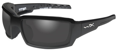 Wiley X CCTTN08 Titan Eye Protection Polarized Smoke Grey Lens Black Gloss