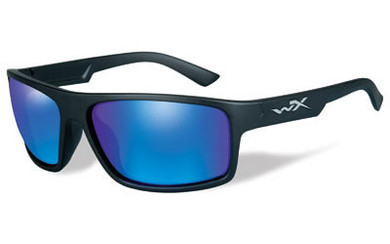 Wiley X Peak, Sunglasses, Medium to Large Head Size, Matte Frame, Polarized Blue Mirror Lens, ANSI Approved ACPEA09