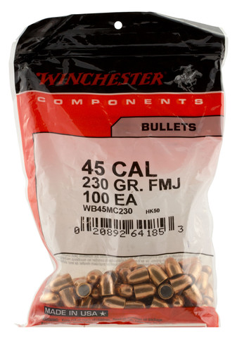 Winchester Centerfire Handgun 45 Caliber 230 Grain Bullets | WB45MC230