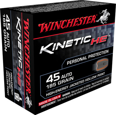 Winchester Kinetic High Energy Handgun Ammunition, 45 ACP | HE45JHP