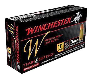 Winchester W Train & Defend Handgun Ammunition, 9mm Luger | W9MMT