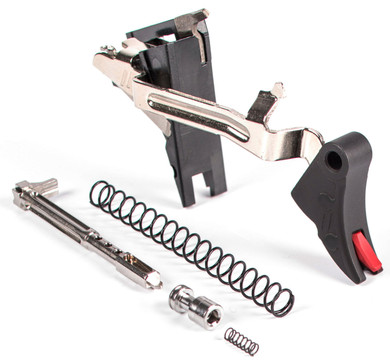 ZEV CFTPROULT4G9 Pro Trigger Ultimate Kit compatible with Glock 19/17/34/26 Gen4 17-4 Stainless Steel/Aluminum Black/Red