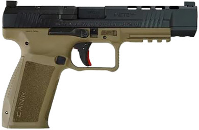 Canik HG6651N Mete SFx 9mm Luger 10+1 5.20 Black Nitride Match Grade Barrel, Black Optic Ready/Serrated Steel Slide, Flat Dark Earth Poly Frame w/Pic Rail, Aggressive Texture Grip, Pistol