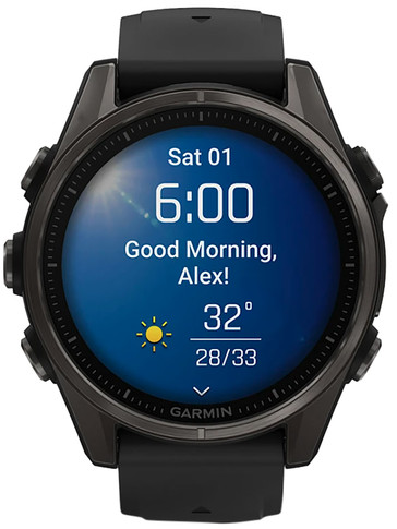 Garmin 0100290320 Fenix 8 AMOLED Edition Gray/Titanium Band AMOLED Display Compatible w/ iPhone/Android, Watch