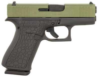 Glock PX4350204BAYOU G43X Sub-Compact Frame 9mm Luger 10+1 3.41 Black GMB Barrel, Lime Green Cerakote Serrated Steel Slide, Black Cerakote Poly Frame w/Beavertail, Ambi, Pistol