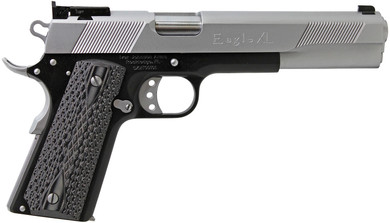 Iver Johnson EAGLEXL45TT Eagle Deluxe 45 ACP 8+1 6 Steel Barrel, Hard Chrome Serrated Steel Slide, Matte Black Steel Frame w/Beavertail, Black/Gray G10 Grip, Pistol