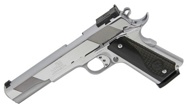 Iver Johnson EAGLEXLC45 Eagle XL 45 ACP 8+1 6 Steel Barrel, Bright Chrome High Polished Long/Serrated Steel Slide & Frame w/Beavertail, Diamondwood Walnut w/Integrated Logo Grip, Right Hand, Pistol