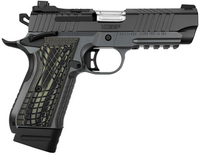 Kimber 3100016 KDS9C 9mm Luger 18+1 4.09 Stainless Fluted Barrel, KimPro Gray Serrated Stainless Steel Slide, KimPro Gray Aluminum Frame w/Beavertail & Pic Rail, OD Green G10 Grip, Ambi, Pistol
