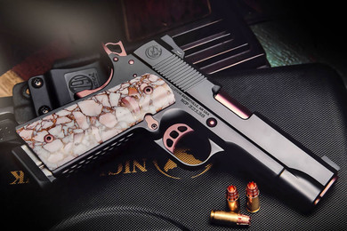Nighthawk Lady Hawk 2.0 Pistol, 45 ACP, 4.25 in Match Grade, Tritium/Heinie Slant Pro, DLC Rose Gold, 8 Rds