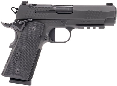 Sig Sauer 1911XCA45BXR3 1911 XSeries Carry Frame 45 ACP 8+1 4.25 Black DLC Carbon Steel Barrel, Black Nitron Optic Ready/Serrated Stainless Steel Slide, Black Nitron Stainless Steel Frame w/Pic Rail, Black LOK G10 Grip, Pistol