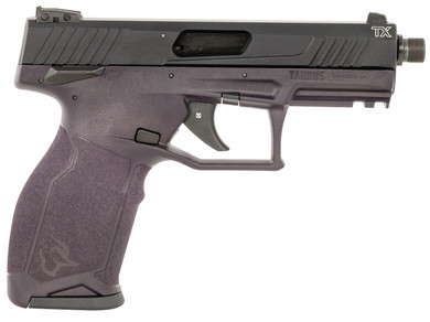 Taurus 1-TX22141P10 TX22 Full Size Frame 22 LR 10+1 4.10 Matte Black Threaded Barrel, Matte Black Alloy Steel Serrated Slide, Purple Wine Poly Frame w/Pic Rail, Textured Grip, Rimfire Pistol