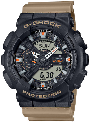 G-Shock GA110TU1A5CR 110 Black Dial Tan Band CR1220, Watch