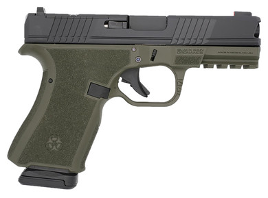 Black Rain Ordnance FL9MMODBLK Frontline Compact Frame 9mm Luger 15+1 4 Black Nitride Steel Barrel, Black Cerakote Optic Ready/Serrated Stainless Steel Slide, OD Green Cerakote Poly Frame w/Pic Rail & Grip, Pistol