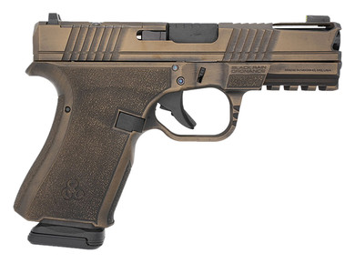 Black Rain Ordnance FLP9MMBB Frontline+ Compact Frame 9mm Luger 15+1 4 Black Nitride Ported Steel Barrel, Burnt Bronze Battleworn Optic Ready/Ported/Serrated Stainless Steel Slide, Burnt Bronze Battleworn Poly Frame w/Pic Rail & Grip, Pistol