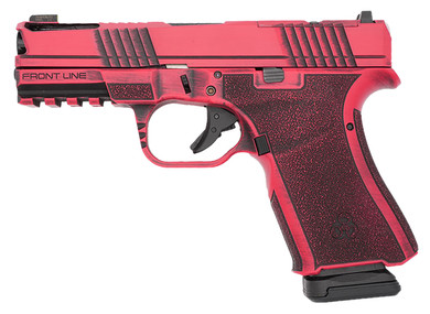 Black Rain Ordnance FLP9MMRB Frontline+ Compact Frame 9mm Luger 15+1 4 Black Nitride Ported Steel Barrel, Firehouse Red Battleworn Optic Ready/Ported/Serrated Stainless Steel Slide & Poly Frame w/Pic Rail, Black Poly Grip, Pistol