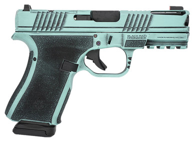 Black Rain Ordnance FLP9MMTBB Frontline+ Compact Frame 9mm Luger 15+1 4 Black Nitride Ported Steel Barrel, Robin's Egg Blue Battleworn Optic Ready/Ported/Serrated Stainless Steel Slide & Poly Frame w/Pic Rail, Black Poly Grip, Pistol