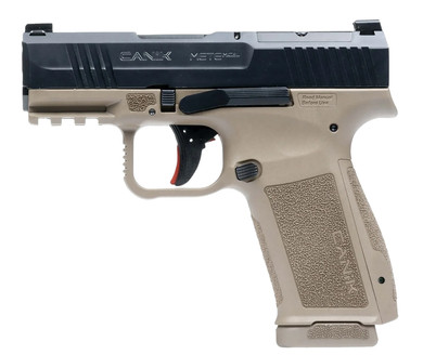 Canik HG7882BDN Mete MC9L Sub-Compact Frame 9mm Luger 17+1 3.18 Black Steel Barrel, Black Nitride Serrated Steel Slide, Flat Dark Earth Poly Frame w/Pic Rail, Interchangeable Backstrap Grip, Pistol
