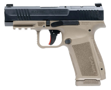 Canik HG7883BDN Mete MC9LS Sub-Compact Frame 9mm Luger 17+1 3.64 Black Steel Barrel, Black Nitride Serrated Steel Slide, Flat Dark Earth Poly Frame w/Pic Rail, Interchangeable Backstrap Grip, Pistol