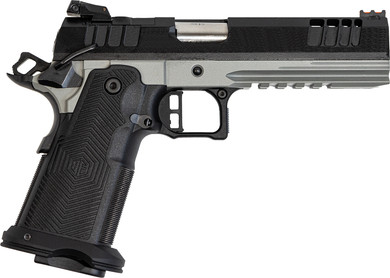 Great Lakes GL1911DS9FSSSRK Synergy 1911 DS 9mm Luger 20+1 5 Stainless Match Grade Barrel, Black Cerakote Optic Cut/Serrated Stainless Steel Slide, Cerakote Stainless Steel Frame w/Pic Rail, Textured Grip, Pistol