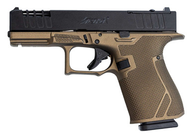 Great Lakes GL19BRZ Striker Compact Frame 9mm Luger 15+1 4 Black Nitride Steel Barrel, Black Cerakote Serrated w/Slide Cuts Steel Slide, Bronze Cerakote Poly Frame & Grip, Ambi, Pistol