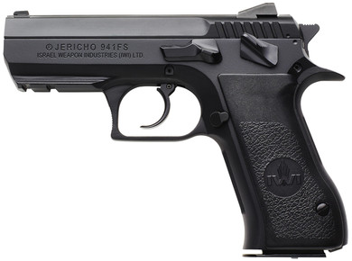 IWI US J941FS910ORP Jericho 941 Mid-Size Frame 9mm Luger 10+1 3.80 Black Chrome Lined Steel Barrel, Black Serrated Steel Slide & Frame w/Beavertail & Pic Rail, Black Textured Grips, Pistol