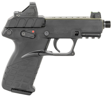 Kel-Tec P17GRNBLKOPTIC P17 w/Optic Bundle Sports South Exclusive, Compact Frame 22 LR 16+1 3.80 Black Steel Barrel, OD Green Cerakote Serrated Steel Slide, Black Poly Frame w/Pic Rail, Textured Grip, Viridian RFX-11 Green Dot, Pistol