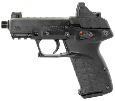 Kel-Tec P17GRNBLKOPTIC P17 w/Optic Bundle Sports South Exclusive, Compact Frame 22 LR 16+1 3.80 Black Steel Barrel, OD Green Cerakote Serrated Steel Slide, Black Poly Frame w/Pic Rail, Textured Grip, Viridian RFX-11 Green Dot, Pistol